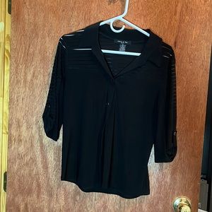 Adele + May petite black blouse